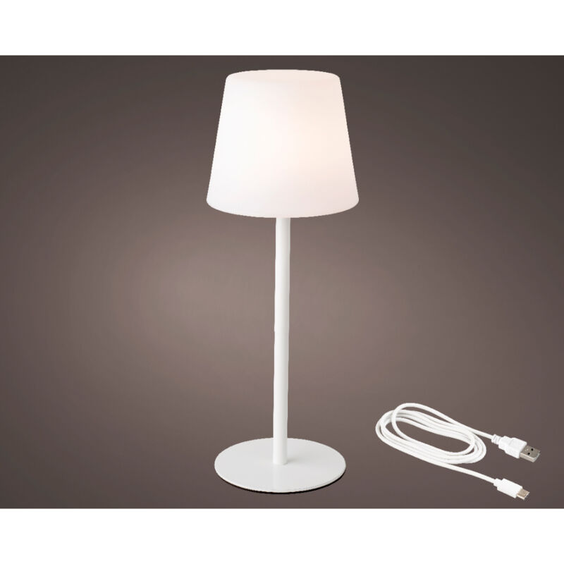 foto del prodotto lampada da tavolo h40cm bianca minimal.