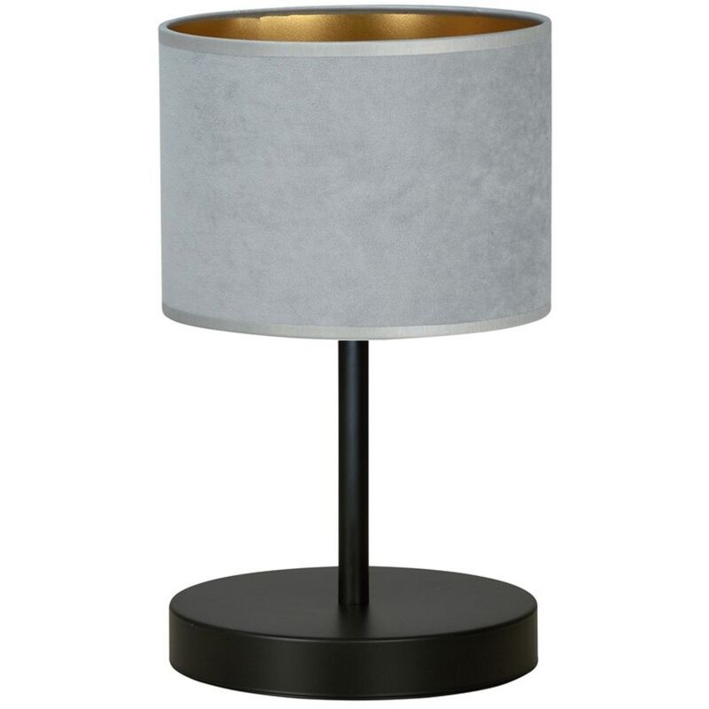 foto del prodotto lampada da tavolo hilde, acciaio verniciato a polvere, tessuto, nero, grigio, 20x34x18 cm