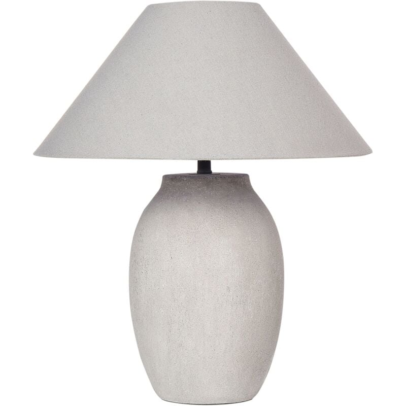 foto del prodotto lampada da tavolo in ceramica da comodino luce in tessuto di lino grigio graliwdo