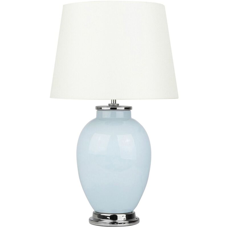 foto del prodotto lampada da tavolo in ceramica in color azzurro brenta