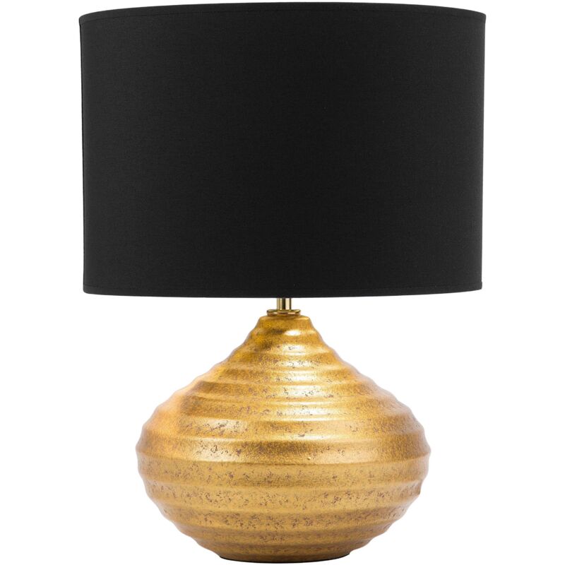 foto del prodotto lampada da tavolo in ceramica in color oro kuban