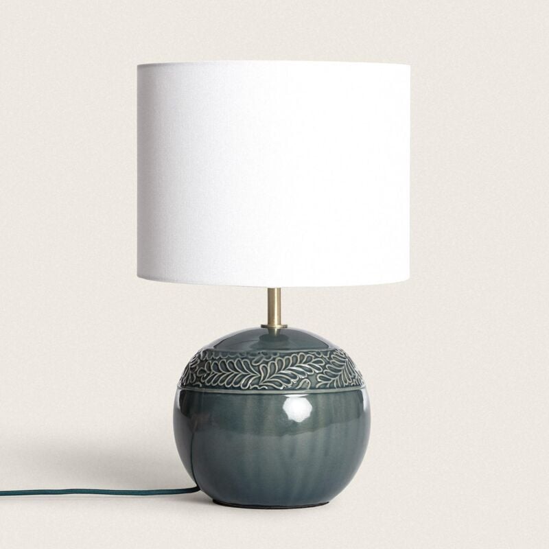 foto del prodotto lampada da tavolo in ceramica murger verde acquamarina