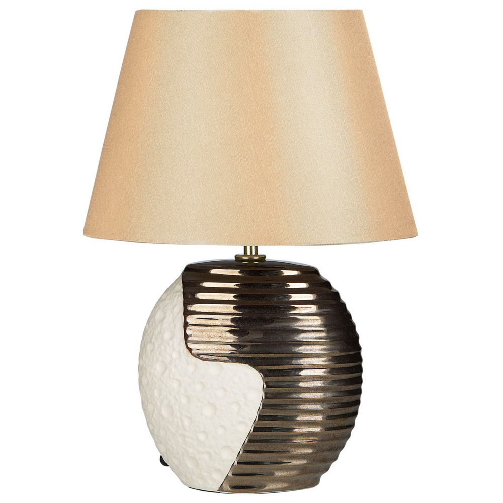 foto del prodotto lampada da tavolo in colore beige rame esla