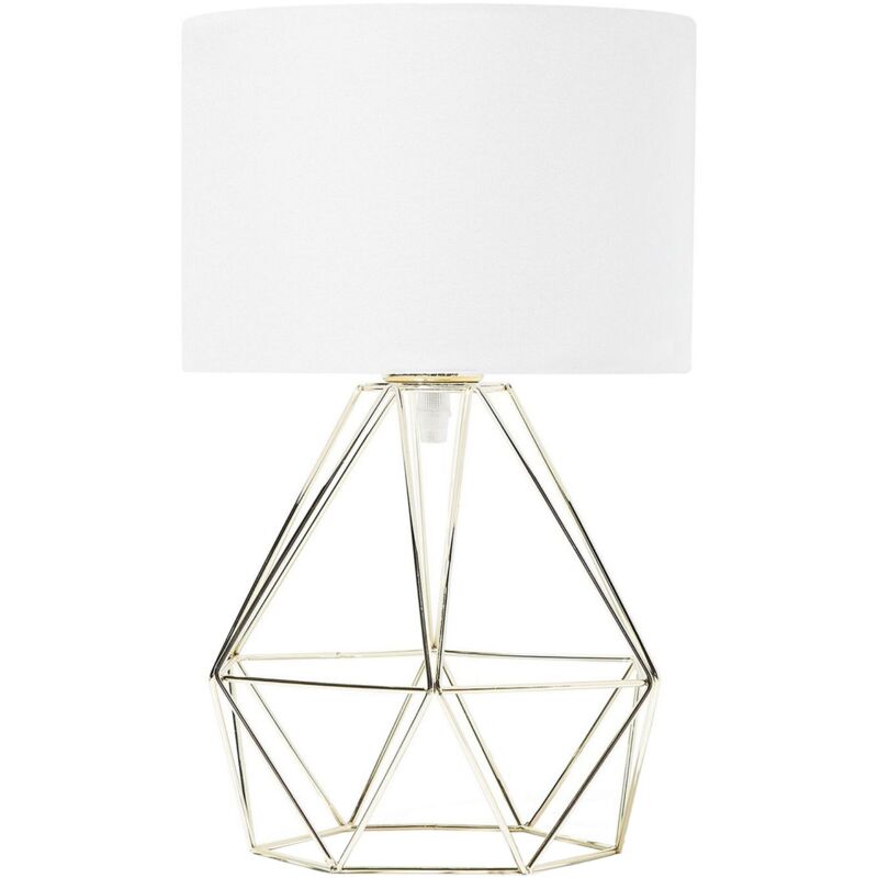 foto del prodotto lampada da tavolo in colore bianco e oro maroni