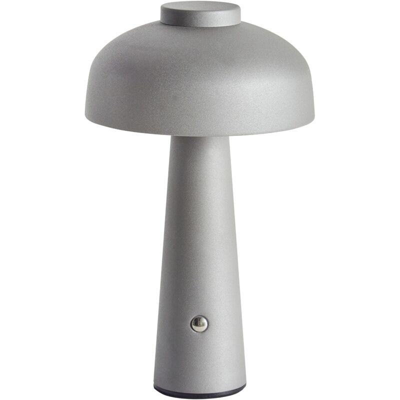 foto del prodotto lampada da tavolo in ferro con luce led wireless fungo grigio agusan