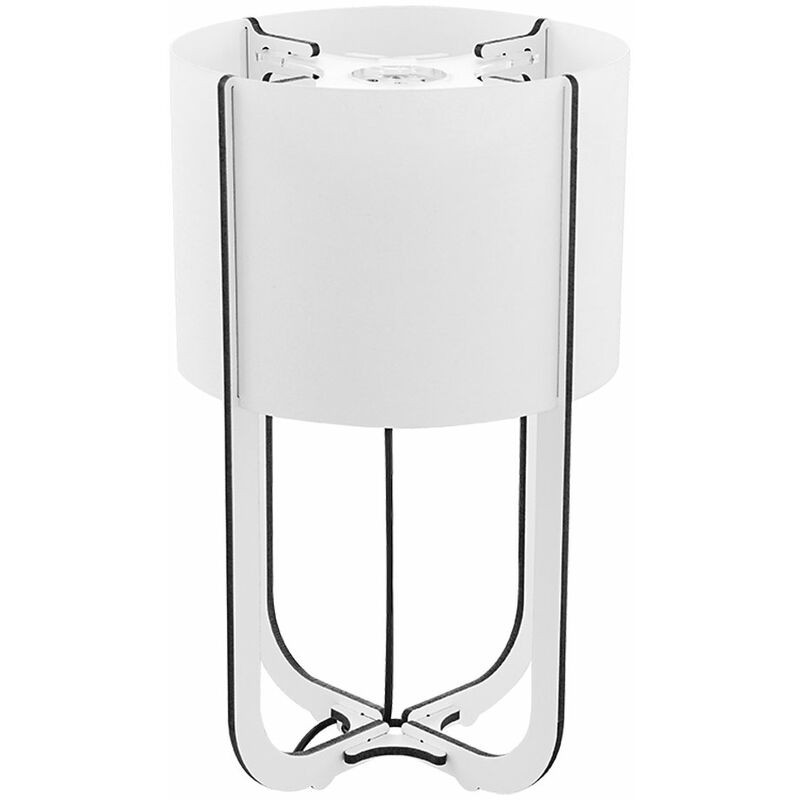 foto del prodotto lampada da tavolo in legno bianco lampada da comodino paralume in tessuto lampada laterale lampada da tavolo, mdf, led 1.27w 110lm 6500k, dxh 15x25 cm