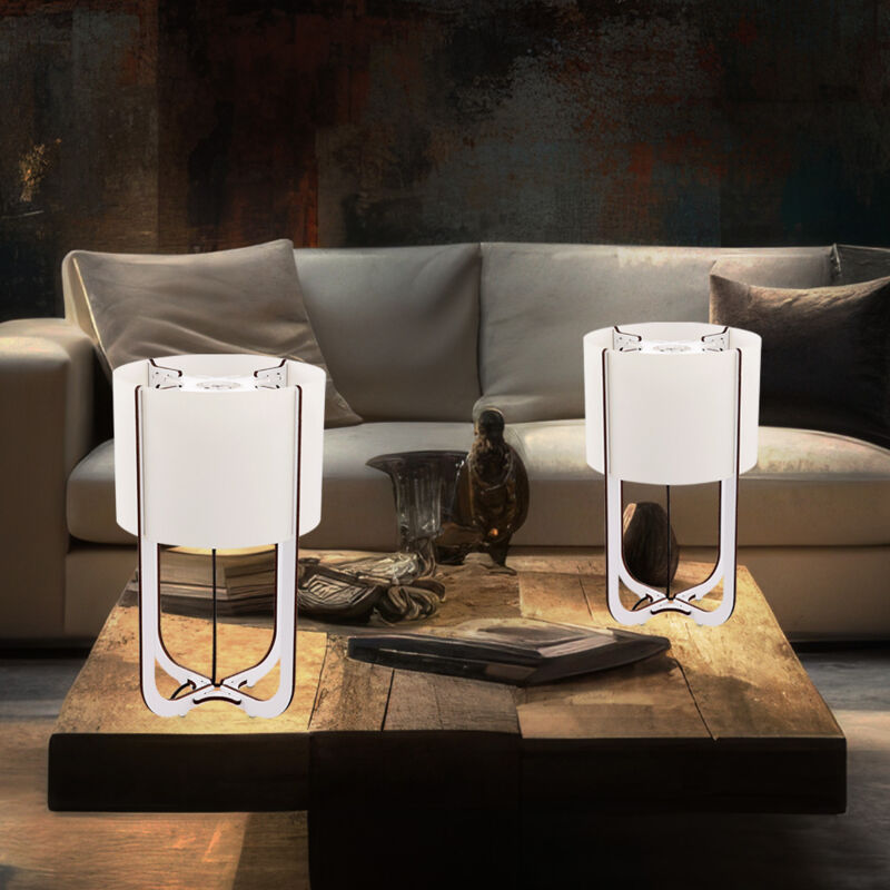 foto del prodotto lampada da tavolo in legno bianco lampada da comodino paralume in tessuto lampada laterale lampada da tavolo, mdf, led 1.27w 110lm 6500k, pxh 15x25