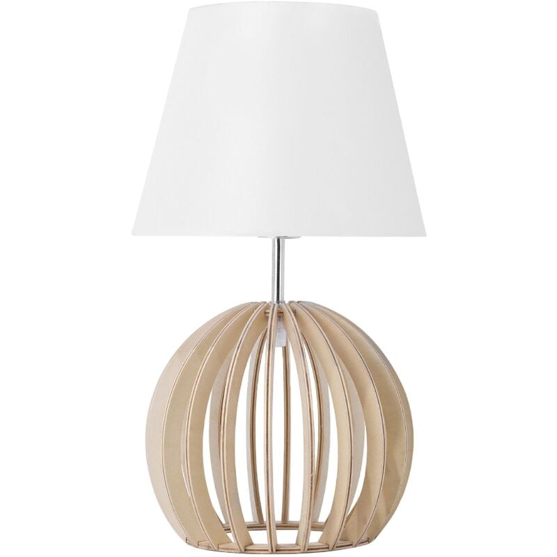foto del prodotto lampada da tavolo in legno bianco samo