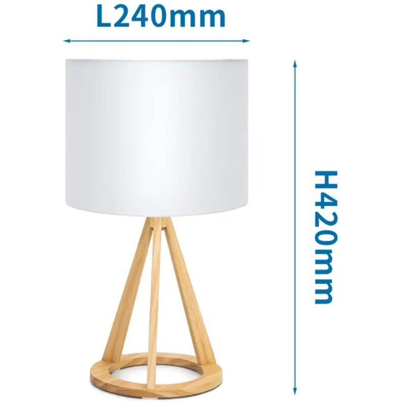 foto del prodotto lampada da tavolo in legno e27 bianco caldo 9 watt