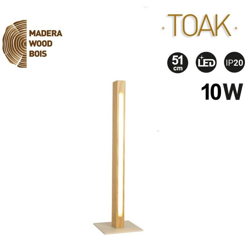 foto del prodotto lampada da tavolo in legno toak 10w dimmerabile