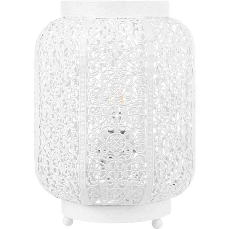 foto del prodotto lampada da tavolo in metallo color bianco somes