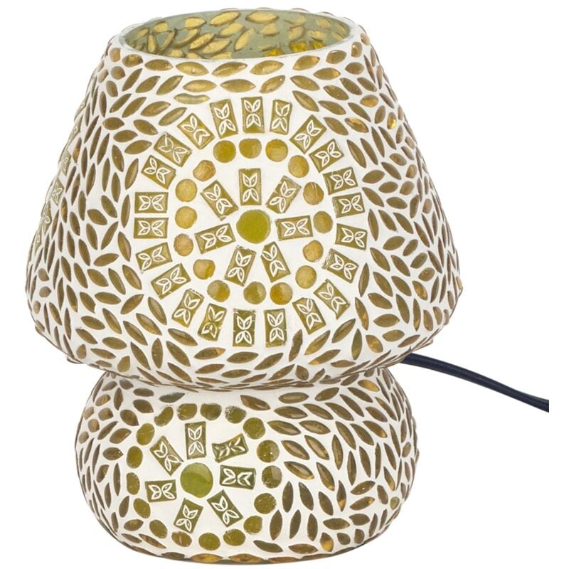 foto del prodotto lampada da tavolo in mosaico giallo 18x14x14 cm signes grimalt