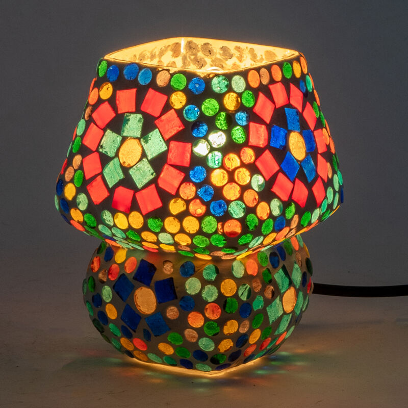 foto del prodotto lampada da tavolo in mosaico in stile etnico per la decorazione domestica