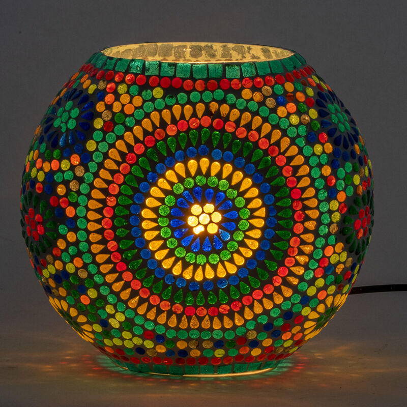 foto del prodotto lampada da tavolo in mosaico in stile etnico per la decorazione domestica