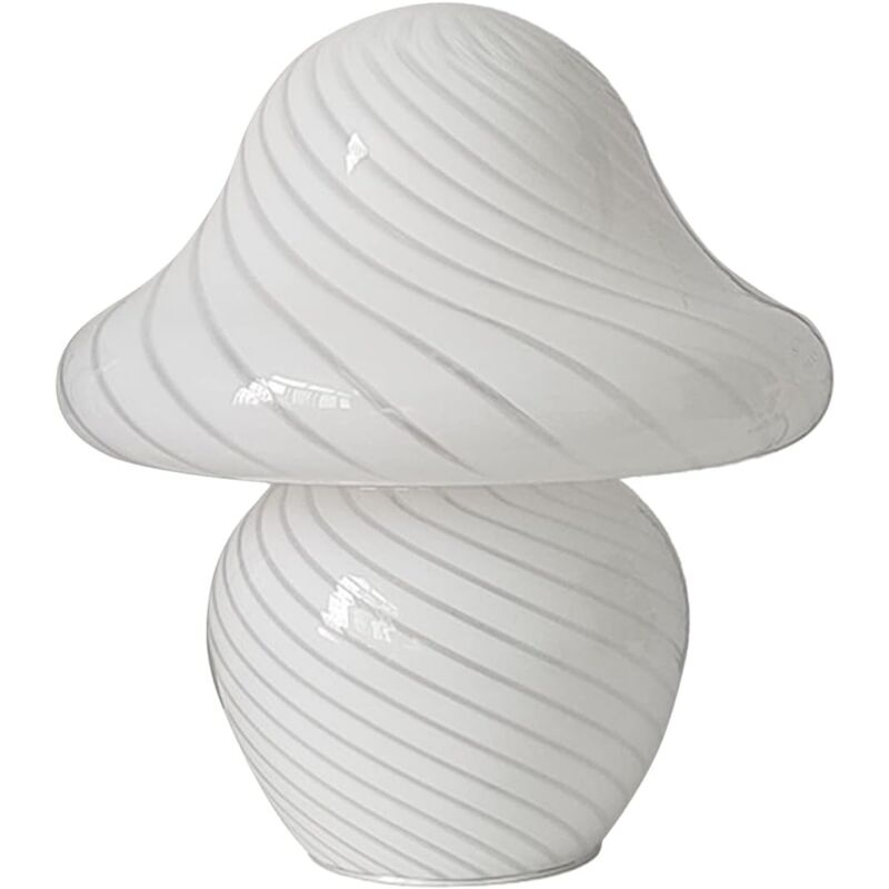 foto del prodotto lampada da tavolo in pietra e vetro fum marrone bianco tricolore twill dimmerabile