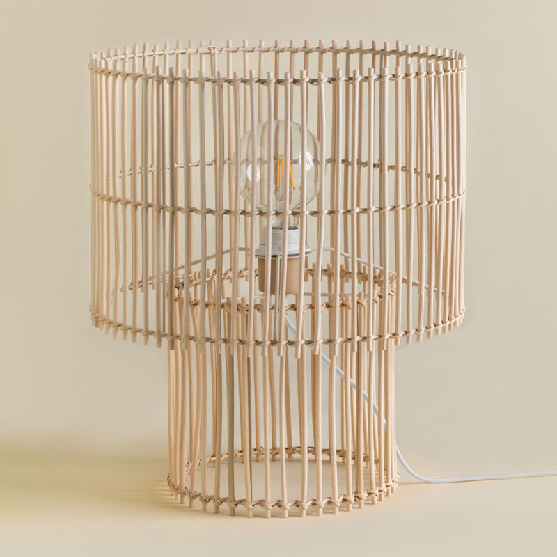 foto del prodotto lampada da tavolo in rattan e metallo felicia sklum
