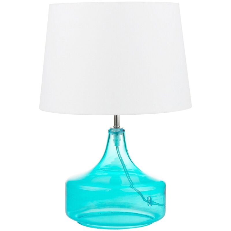 foto del prodotto lampada da tavolo in vetro blu bianco erzen
