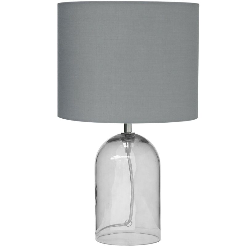 foto del prodotto lampada da tavolo in vetro trasparente e grigio devoll