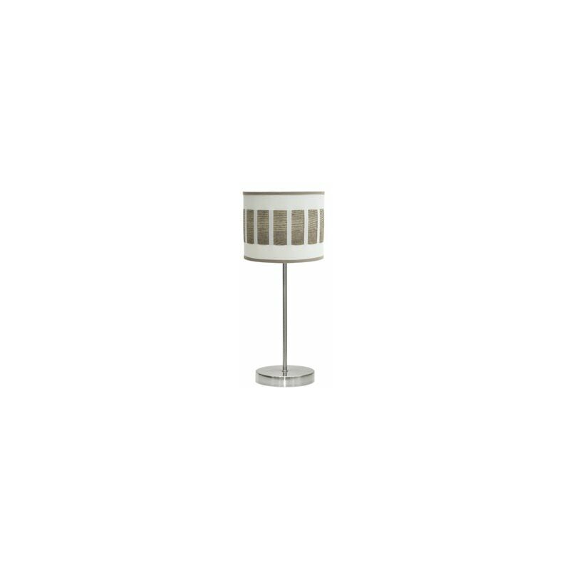 foto del prodotto lampada da tavolo ivanna 1xe14 nichel bianco legno grigio 43x17x17 cm
