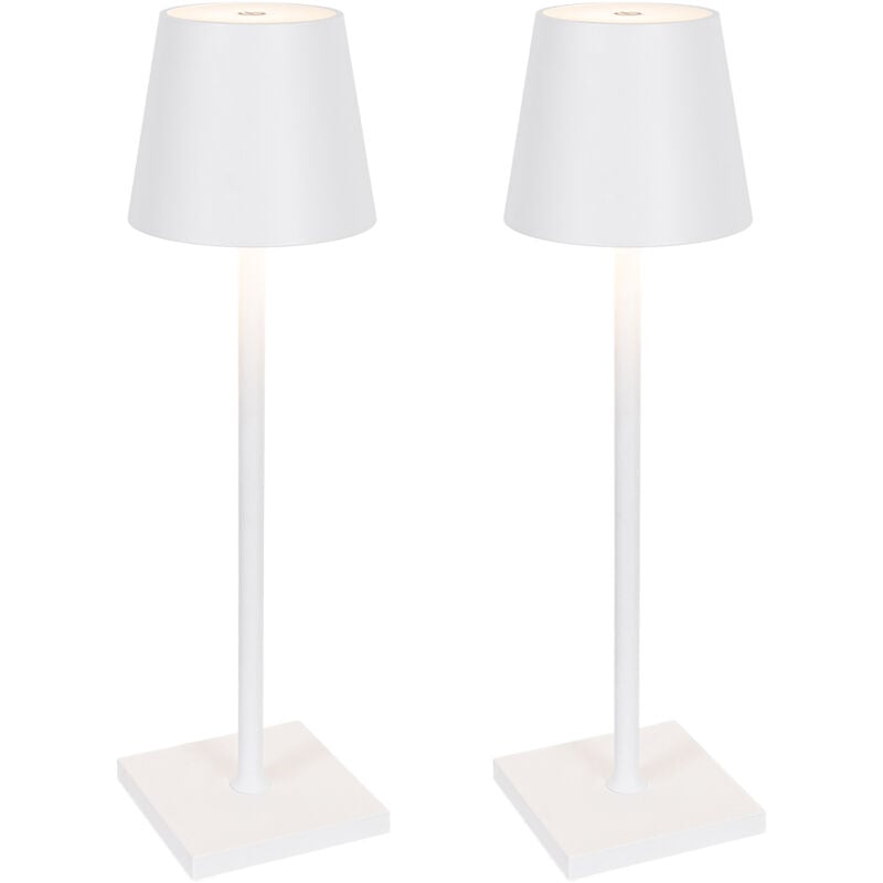 foto del prodotto lampada da tavolo janet moderno alluminio,plastico bianco oblungo non sostituibile led max. 1 x watt qazqa
