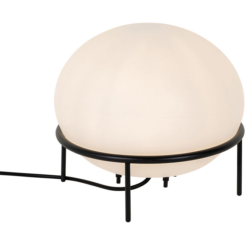 immagine 0 del prodotto lampada da tavolo jannie design plastico,acciaio nero bianco tondo max. 1 x watt qazqa
