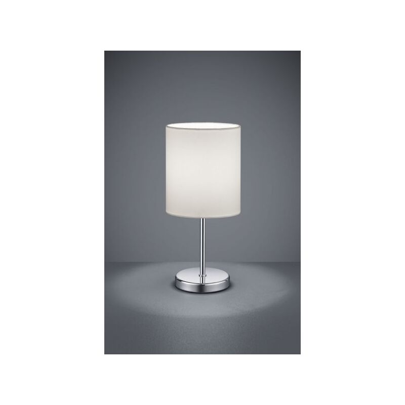foto del prodotto lampada da tavolo jerrymetallo cromato r50491001 paralume bianco
