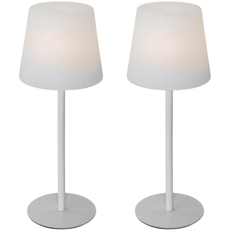 foto del prodotto lampada da tavolo jude moderno plastico,acciaio bianco tondo non sostituibile led max. 1 x 3 watt qazqa