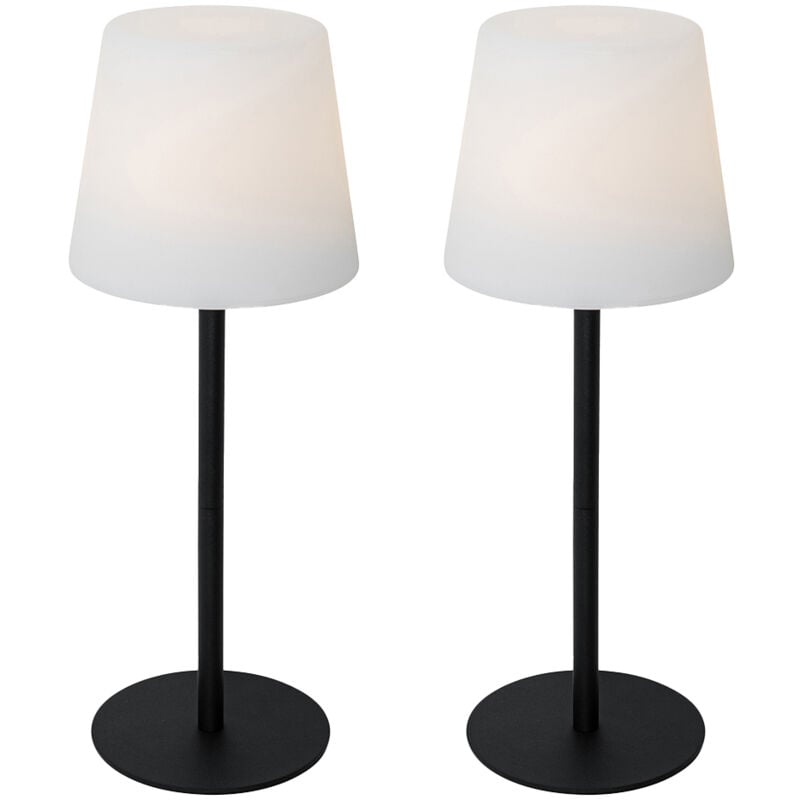 foto del prodotto lampada da tavolo jude moderno plastico,acciaio nero bianco tondo non sostituibile led max. 1 x 3 watt qazqa