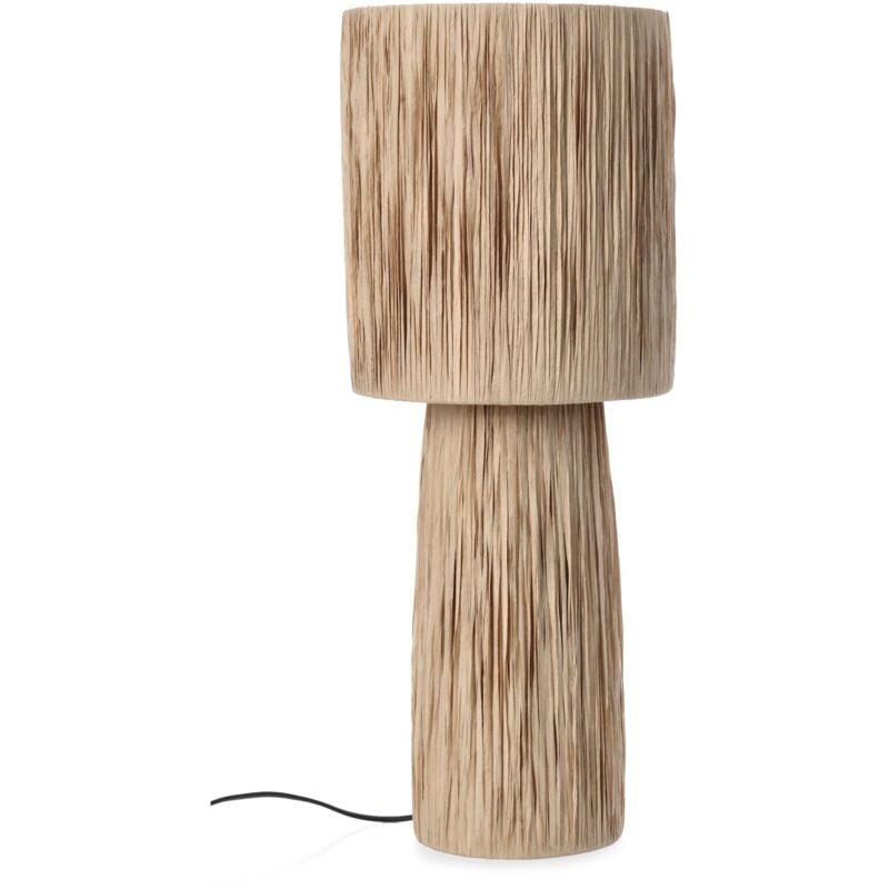 foto del prodotto lampada da tavolo kanda in rafia e metallo h 59 cm
