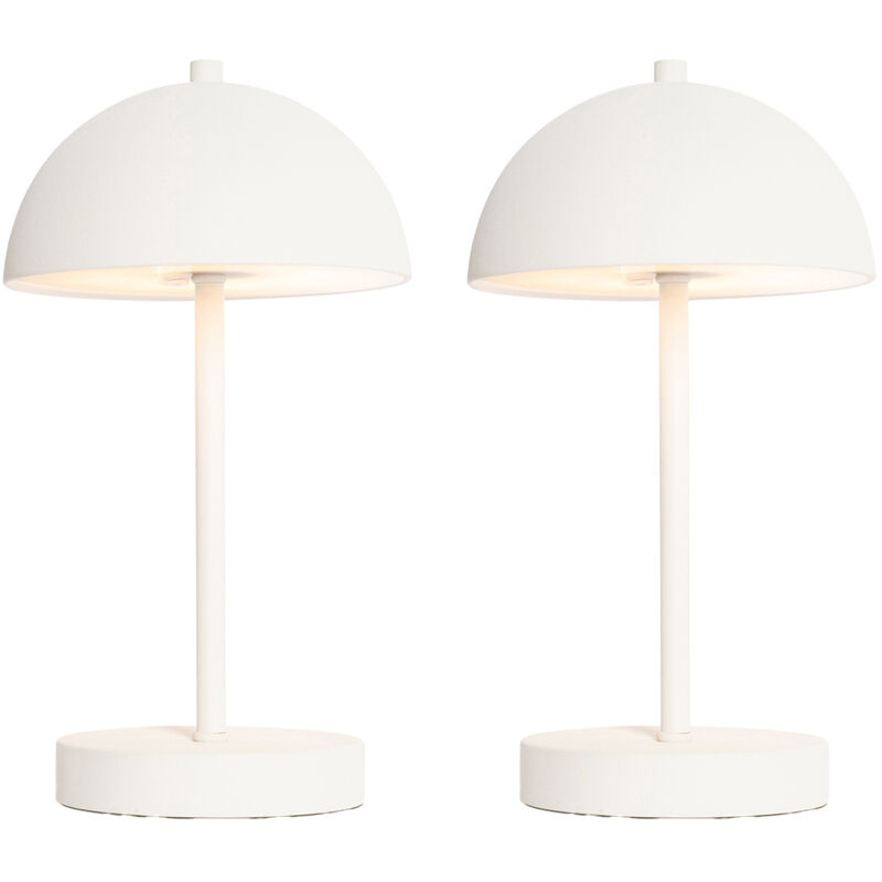 foto del prodotto lampada da tavolo keira moderno plastico,acciaio bianco tondo non sostituibile led max. 1 x 3.5 watt qazqa