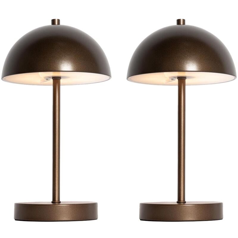 foto del prodotto lampada da tavolo keira moderno plastico,acciaio bronzo tondo non sostituibile led max. 1 x 3.5 watt qazqa