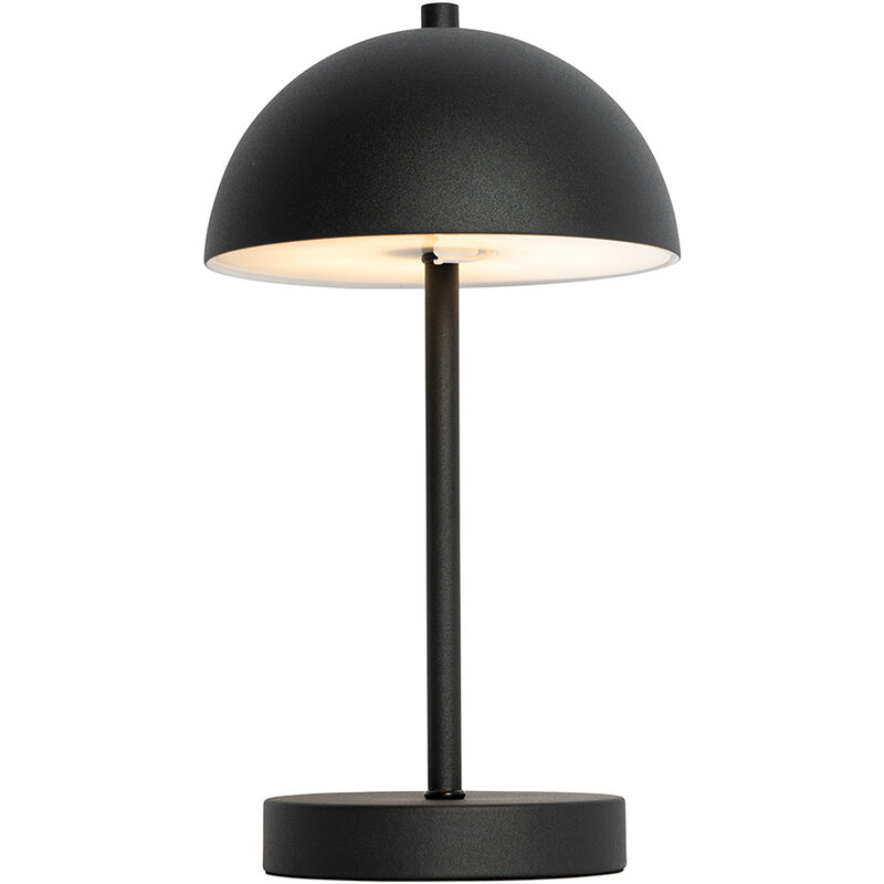 foto del prodotto lampada da tavolo keira moderno plastico,acciaio nero tondo non sostituibile led max. 1 x 3.5 watt qazqa