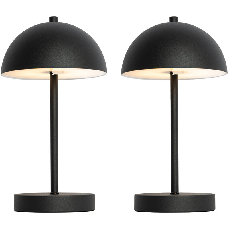 foto del prodotto lampada da tavolo keira moderno plastico,acciaio nero tondo non sostituibile led max. 1 x 3.5 watt qazqa