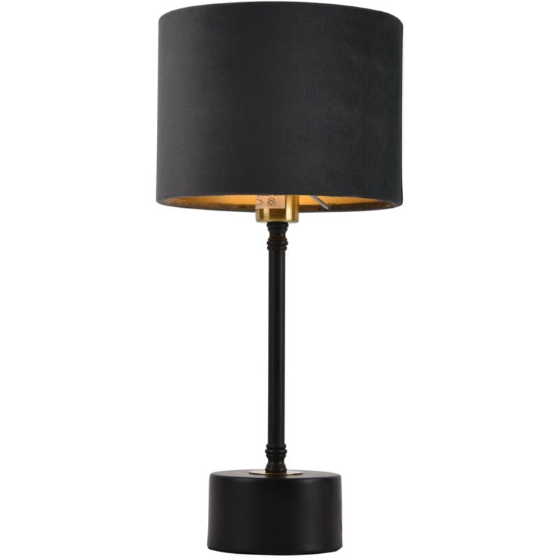 foto del prodotto lampada da tavolo lampada da scrivania in metallo flanella 39 cm nero rame e grigio