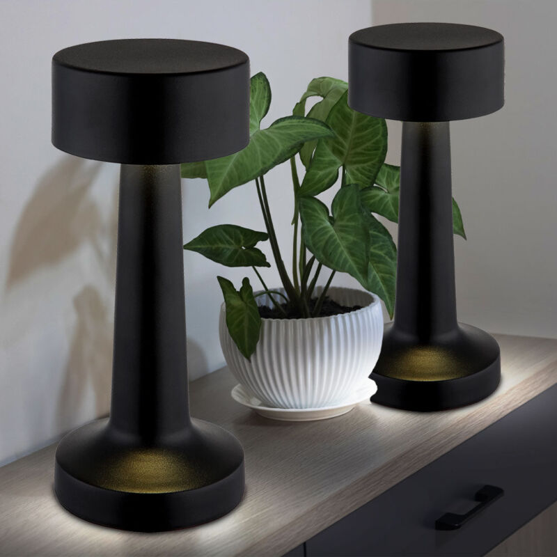 foto del prodotto lampada da tavolo lampada da soggiorno metallo batteria ricaricabile interruttore cct dimmerabile, 1,2w 65lm 2700k 4000k 6500k, h 21 cm, set di 2