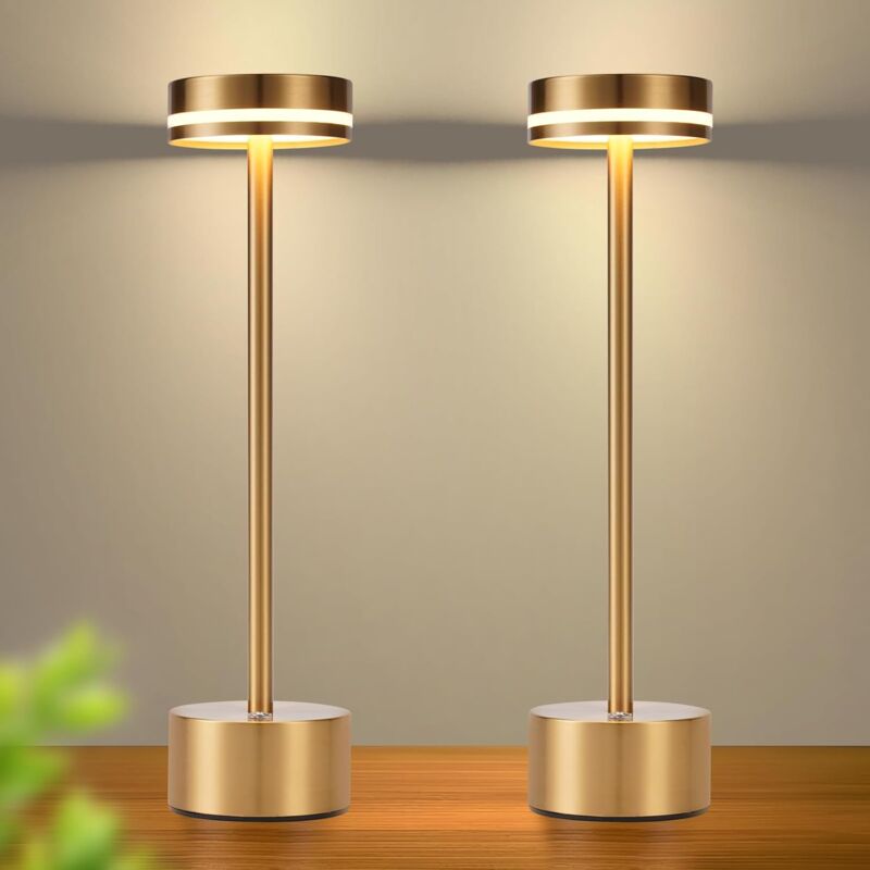 foto del prodotto lampada da tavolo , lampada da tavolo a led a batteria, senza fili, dimmerabile, con batteria ricaricabile usb c, lampada touch, lampade da tavolo