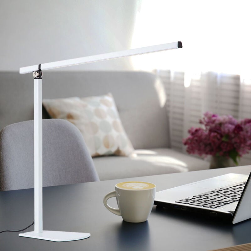 foto del prodotto lampada da tavolo lampada da tavolo a led lampada da lettura lampada da camera da letto touch, faretto mobile, bianco opaco, lxh 43x43 cm