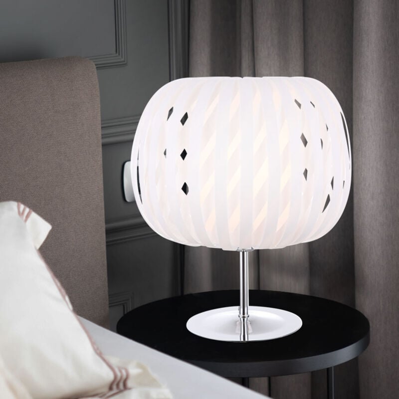 foto del prodotto lampada da tavolo lampada da tavolo a sfera design cromo bianco 30 cm soggiorno camera da letto