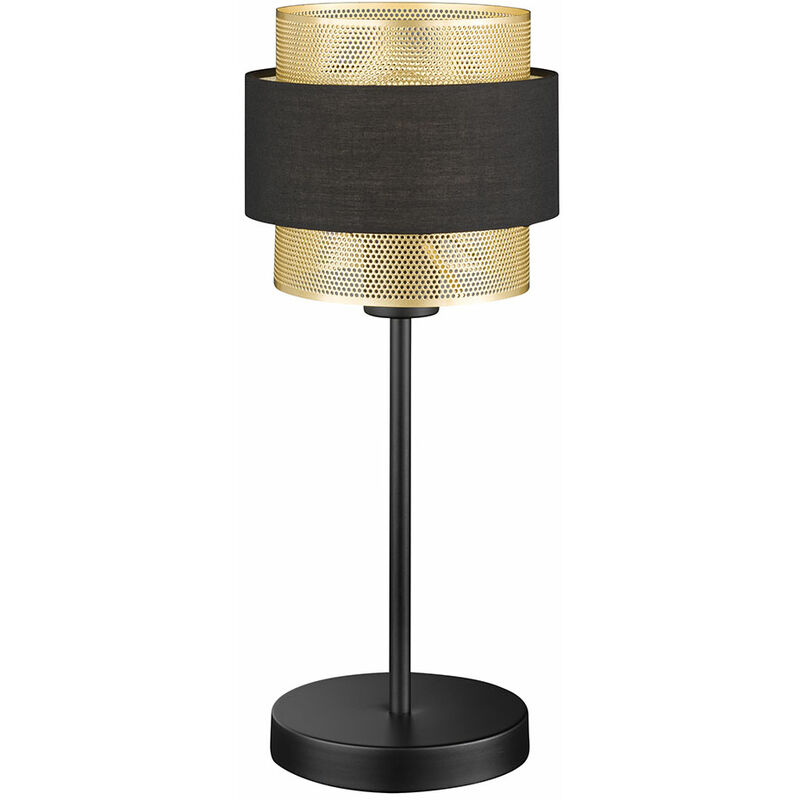 foto del prodotto lampada da tavolo lampada da tavolo in metallo oro nero lampada da comodino camera da letto lampada da comodino oro nero, ferro acciaio, attacco e27,