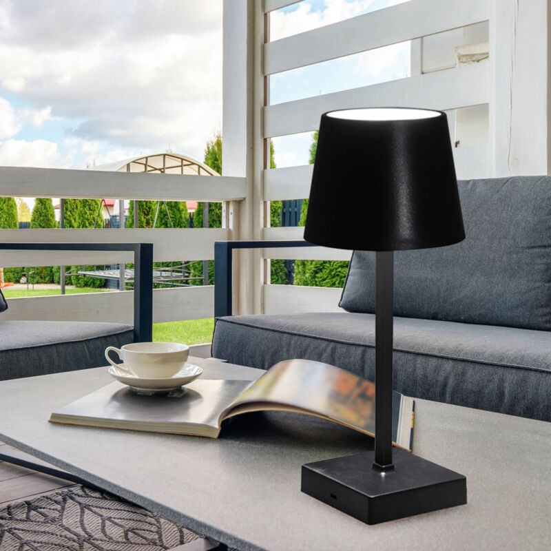 foto del prodotto lampada da tavolo lampada da tavolo interna a batteria ricaricabile lampada da comodino a 3 stadi dimmerabile usb, nero, led bianco caldo, lxlxa