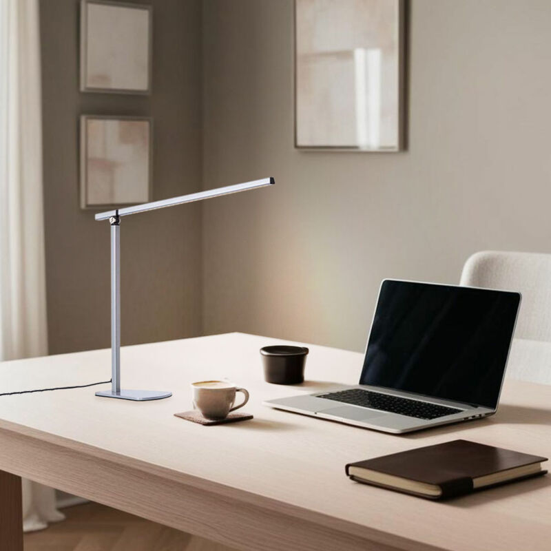 foto del prodotto lampada da tavolo lampada da tavolo lampada da tavolo led touch dimmer mobile lampada da lettura, nichel opaco, 6,5w 500lm bianco caldo, lxh 43 x 43