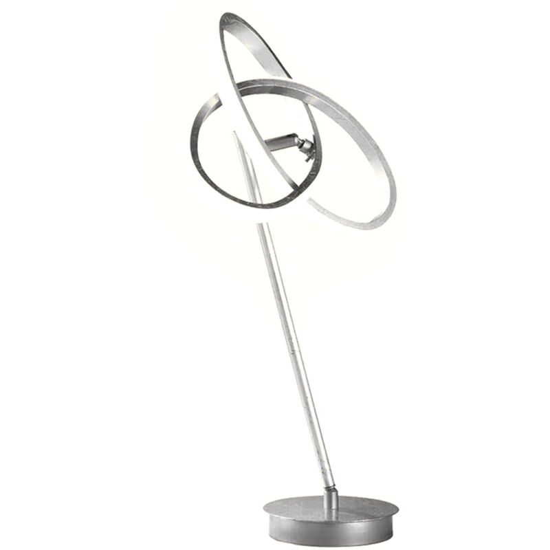 foto del prodotto lampada da tavolo, lampada da tavolo, lampada da tavolo, metallo, argento, design curvo, 1x led 13 watt 1100 lm bianco caldo, axlxp 50x23x23 cm wofi