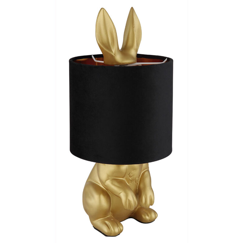 foto del prodotto lampada da tavolo lampada da tavolo lampada laterale lampada da comodino design a coniglio color oro, plastica, 1x presa e27, dxh 18x41 cm