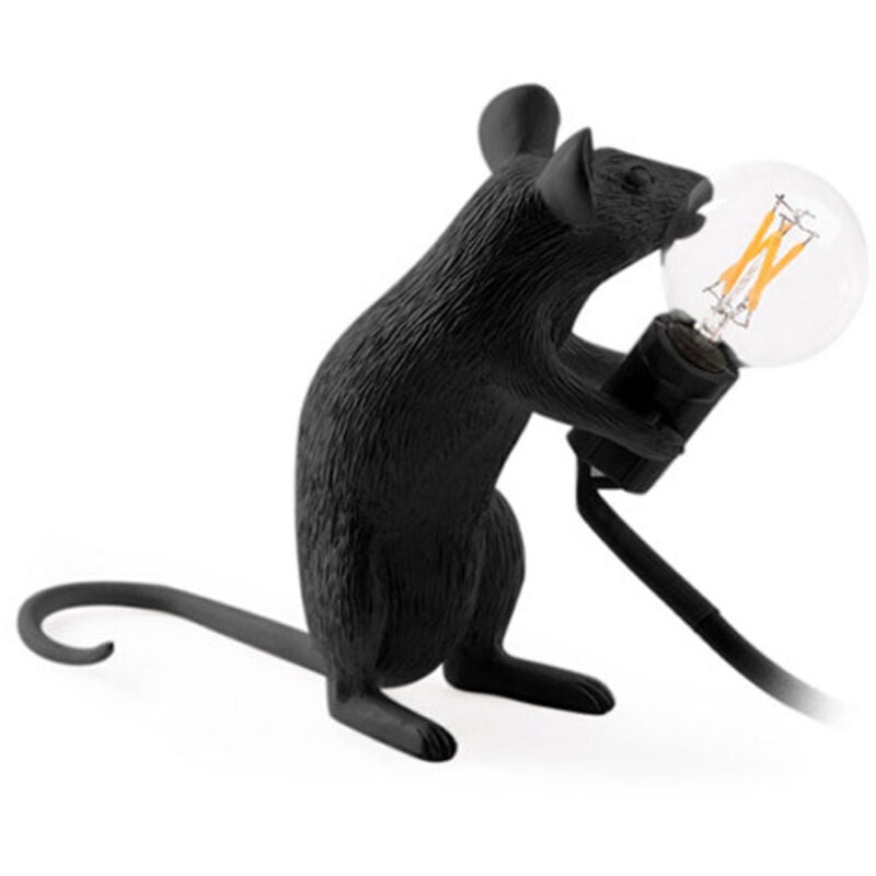 foto del prodotto lampada da tavolo lampada topo per bambini resina nero