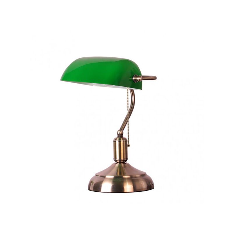 foto del prodotto lampada da tavolo lawyer 1xe27 pelle verde 38x26x18 cm