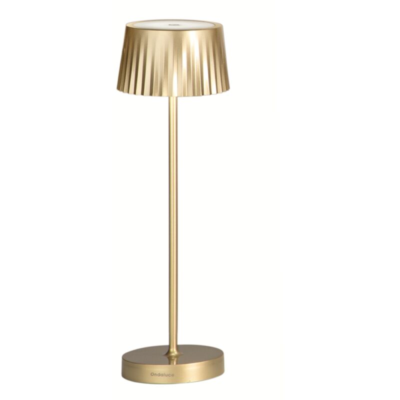foto del prodotto lampada da tavolo led 12x38 cm senza fili ricaricabile usb touch macao oro