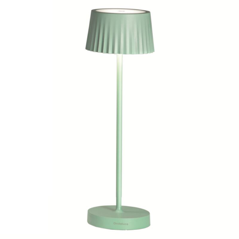 foto del prodotto lampada da tavolo led 12x38 cm senza fili ricaricabile usb touch macao salvia