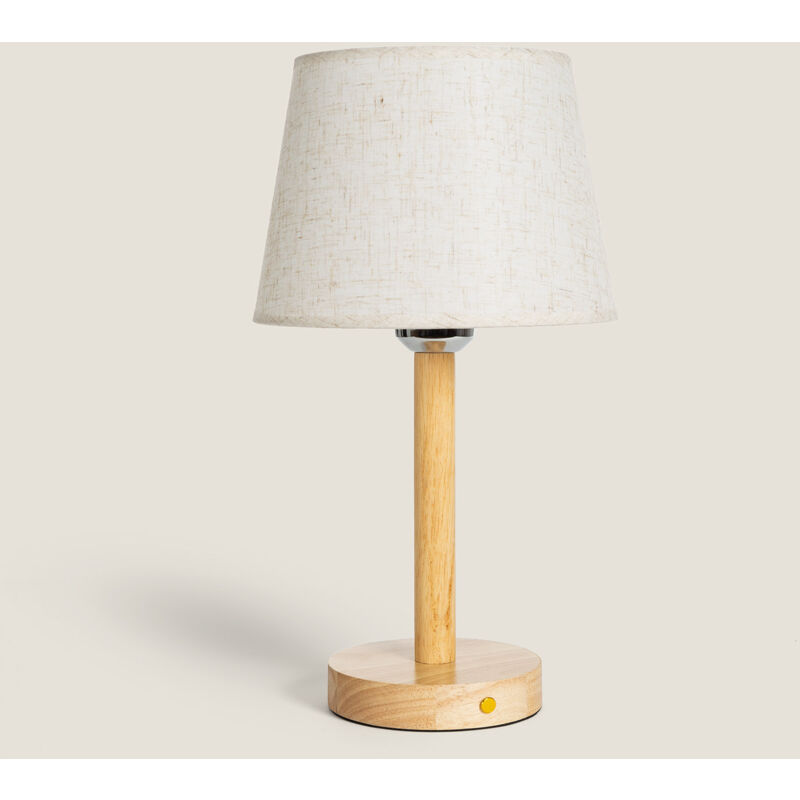 foto del prodotto lampada da tavolo led 1w portatile in legno con batteria usb ricaricabile rowy naturale