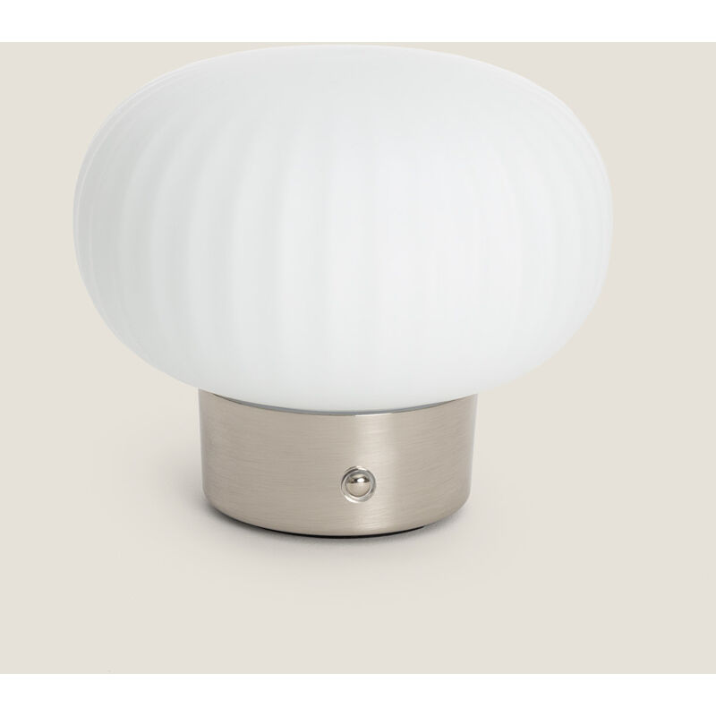 foto del prodotto lampada da tavolo led 2w portatile con batteria usb ricaricabile di aluzna nichel