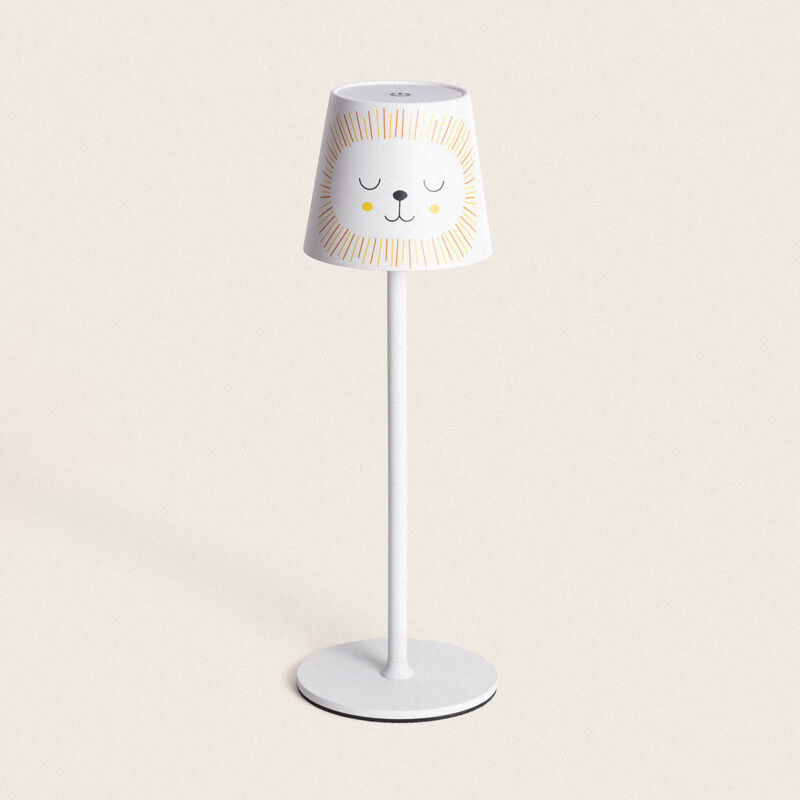 foto del prodotto lampada da tavolo led 3w portatile in metallo con batteria ricaricabile usb anisa kids giallo